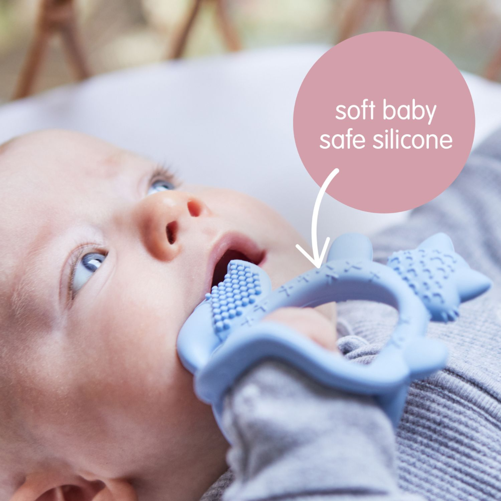 B.Box Silicone Wrist Teether Fox - Multi-Textured & Soothing for Teething Babies