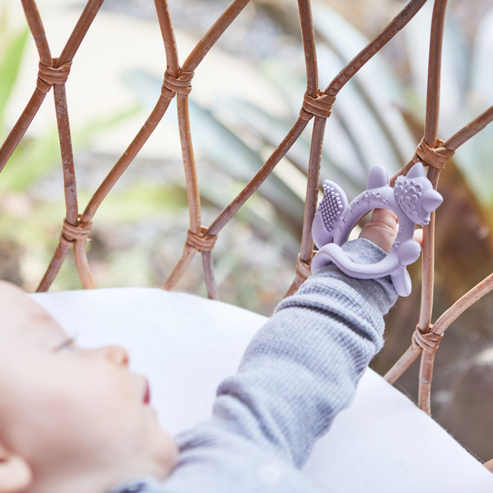 B.Box Silicone Wrist Teether Fox - Multi-Textured & Soothing for Teething Babies