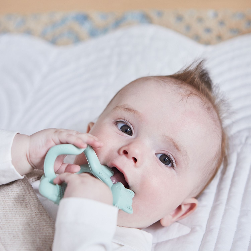 B.Box Silicone Wrist Teether Fox - Multi-Textured & Soothing for Teething Babies