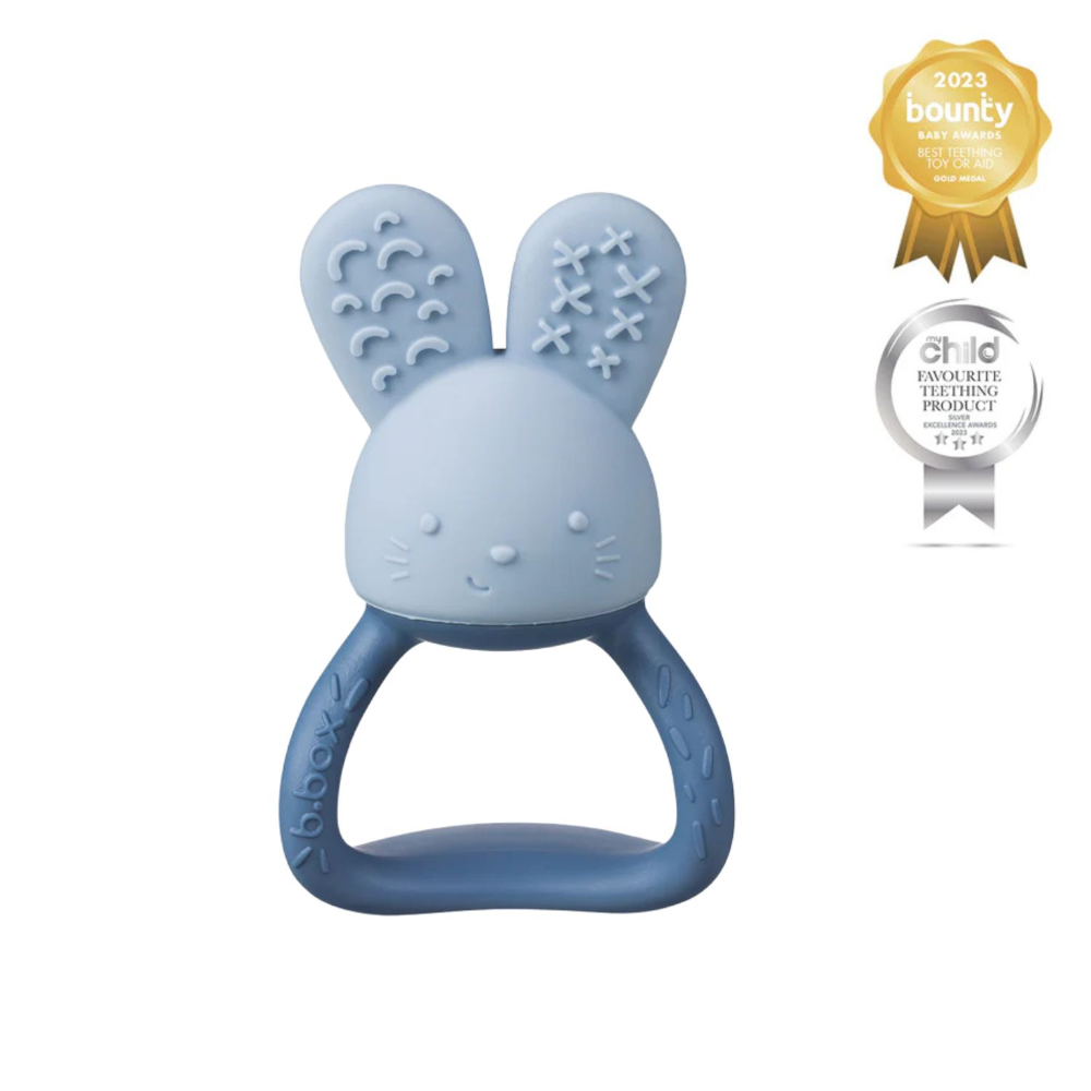 B.Box Chill + Fill Sensory Teether - Refillable Cooling Relief for Teething Babies - Textured Silicone, Easy-Grip