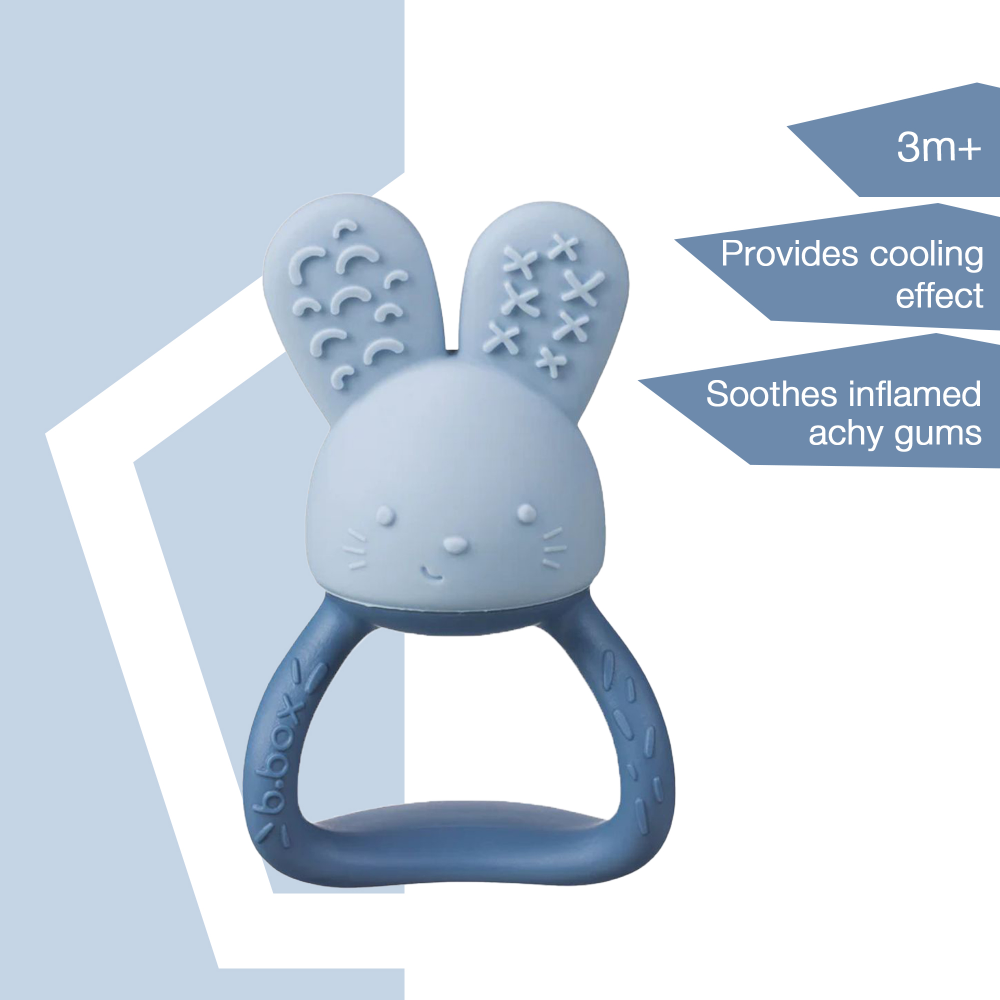 B.Box Chill + Fill Sensory Teether - Refillable Cooling Relief for Teething Babies - Textured Silicone, Easy-Grip