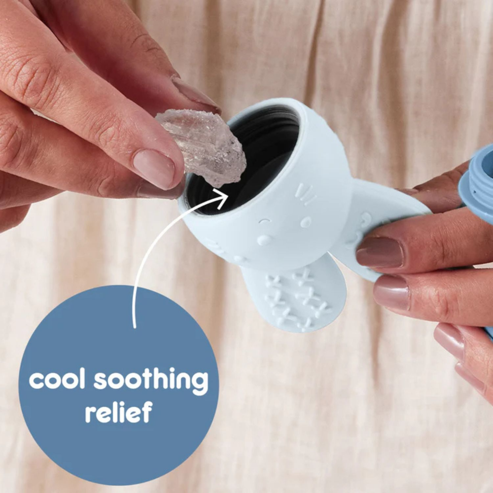 B.Box Chill + Fill Sensory Teether - Refillable Cooling Relief for Teething Babies - Textured Silicone, Easy-Grip