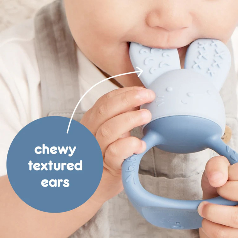 B.Box Chill + Fill Sensory Teether - Refillable Cooling Relief for Teething Babies - Textured Silicone, Easy-Grip