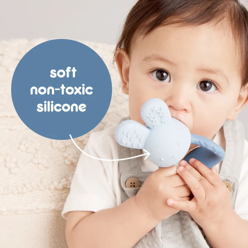B.Box Chill + Fill Sensory Teether - Refillable Cooling Relief for Teething Babies - Textured Silicone, Easy-Grip