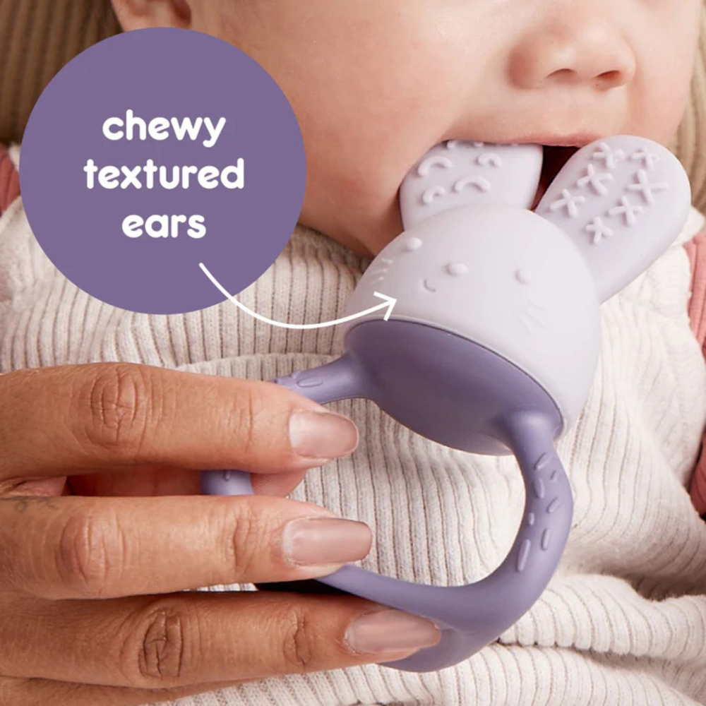 B.Box Chill + Fill Sensory Teether - Refillable Cooling Relief for Teething Babies - Textured Silicone, Easy-Grip