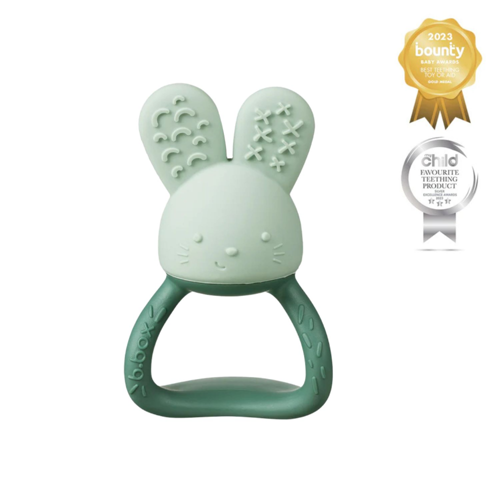 B.Box Chill + Fill Sensory Teether - Refillable Cooling Relief for Teething Babies - Textured Silicone, Easy-Grip
