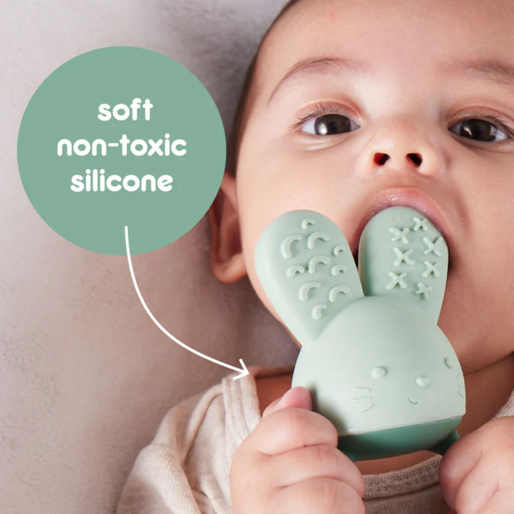 B.Box Chill + Fill Sensory Teether - Refillable Cooling Relief for Teething Babies - Textured Silicone, Easy-Grip