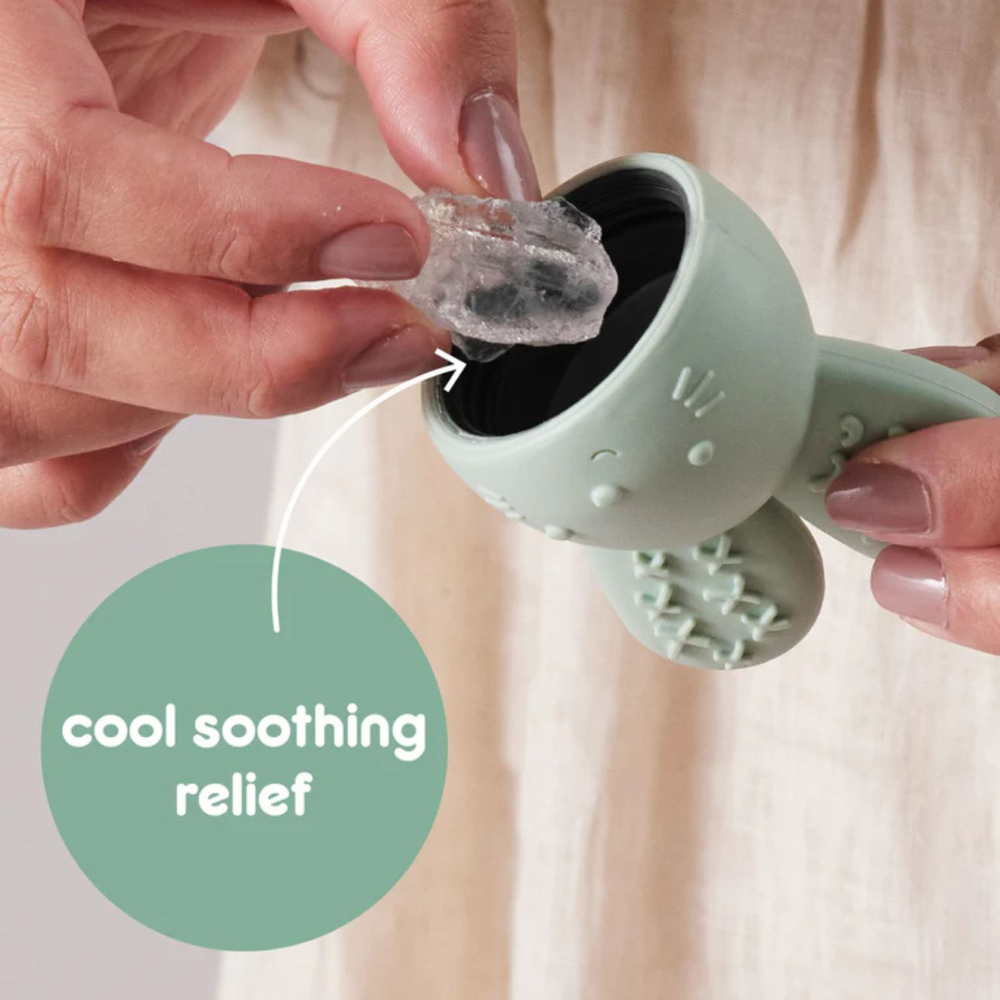 B.Box Chill + Fill Sensory Teether - Refillable Cooling Relief for Teething Babies - Textured Silicone, Easy-Grip