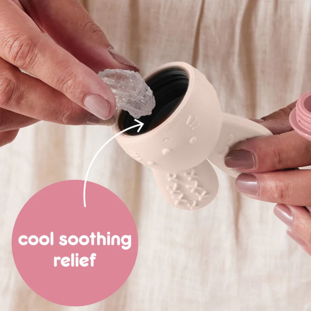 B.Box Chill + Fill Sensory Teether - Refillable Cooling Relief for Teething Babies - Textured Silicone, Easy-Grip