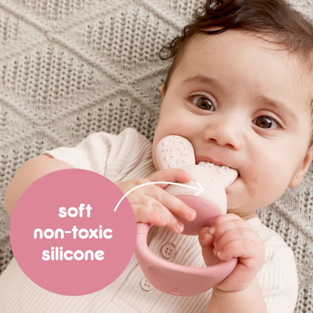 B.Box Chill + Fill Sensory Teether - Refillable Cooling Relief for Teething Babies - Textured Silicone, Easy-Grip