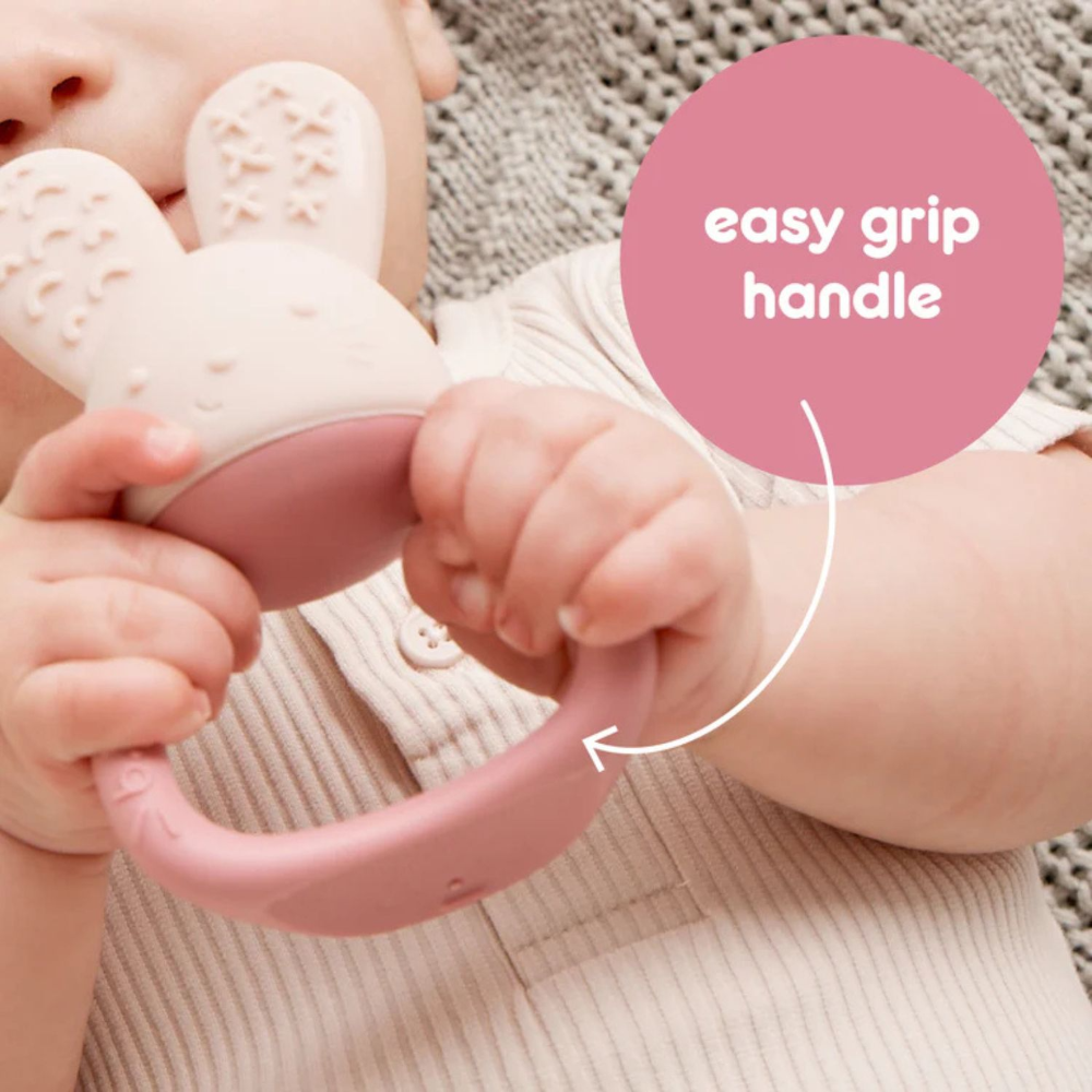 B.Box Chill + Fill Sensory Teether - Refillable Cooling Relief for Teething Babies - Textured Silicone, Easy-Grip