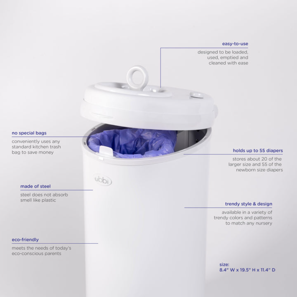 Ubbi Steel Odor Locking Diaper Pail