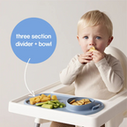 B.Box Roll + Go Mealtime Silicone Mat - Travel Friendly Plate with spoon - Non-Slip, Easy-Clean