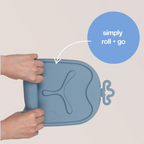 B.Box Roll + Go Mealtime Silicone Mat - Travel Friendly Plate with spoon - Non-Slip, Easy-Clean