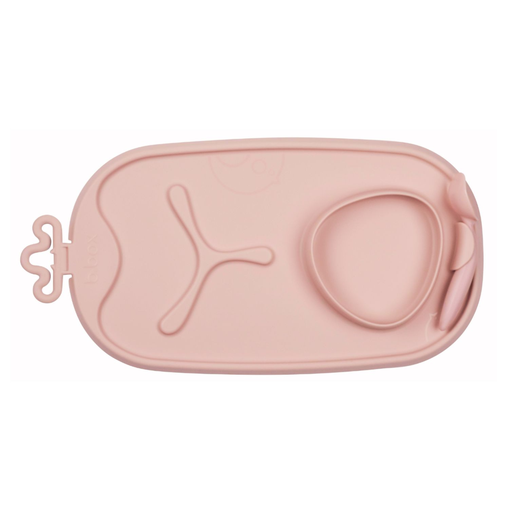 B.Box Roll + Go Mealtime Silicone Mat - Travel Friendly Plate with spoon - Non-Slip, Easy-Clean