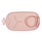 B.Box Roll + Go Mealtime Silicone Mat - Travel Friendly Plate with spoon - Non-Slip, Easy-Clean