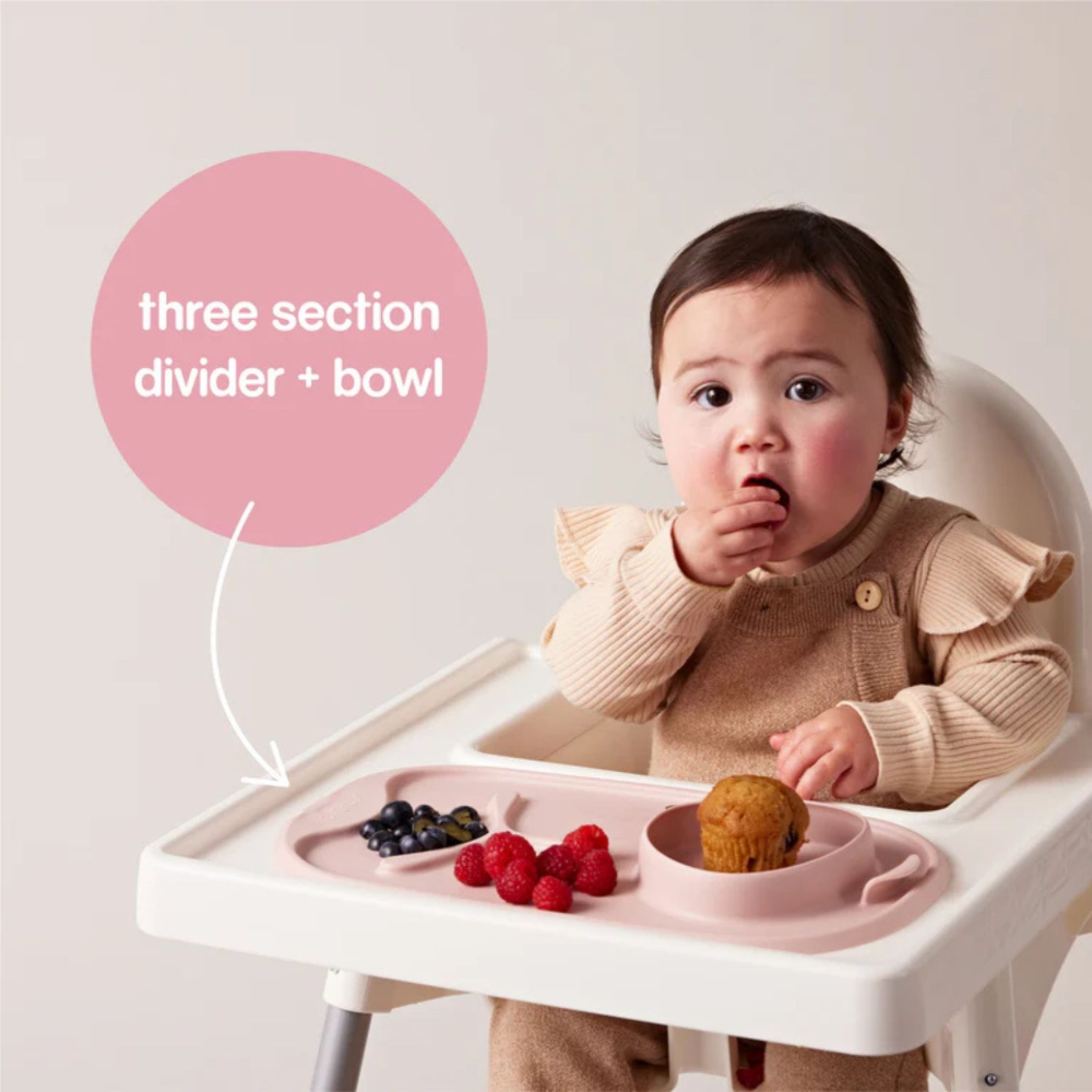 B.Box Roll + Go Mealtime Silicone Mat - Travel Friendly Plate with spoon - Non-Slip, Easy-Clean