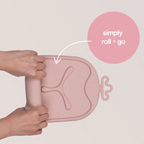B.Box Roll + Go Mealtime Silicone Mat - Travel Friendly Plate with spoon - Non-Slip, Easy-Clean