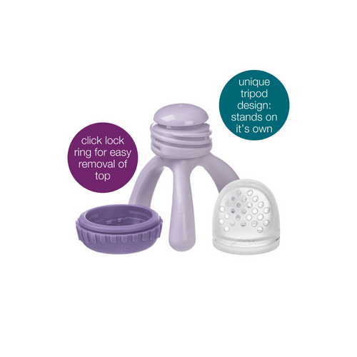 B.Box Silicone Fresh Food Feeder - Ideal for Safe Feeding - Gentle on Gums with Easy to Grip & Hygienic - Peony Purple