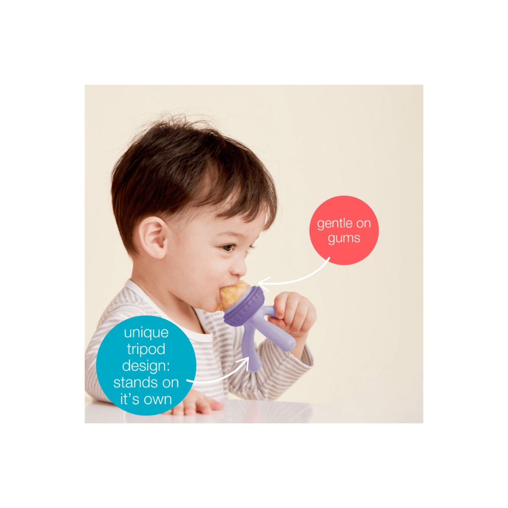 B.Box Silicone Fresh Food Feeder - Ideal for Safe Feeding - Gentle on Gums with Easy to Grip & Hygienic - Peony Purple