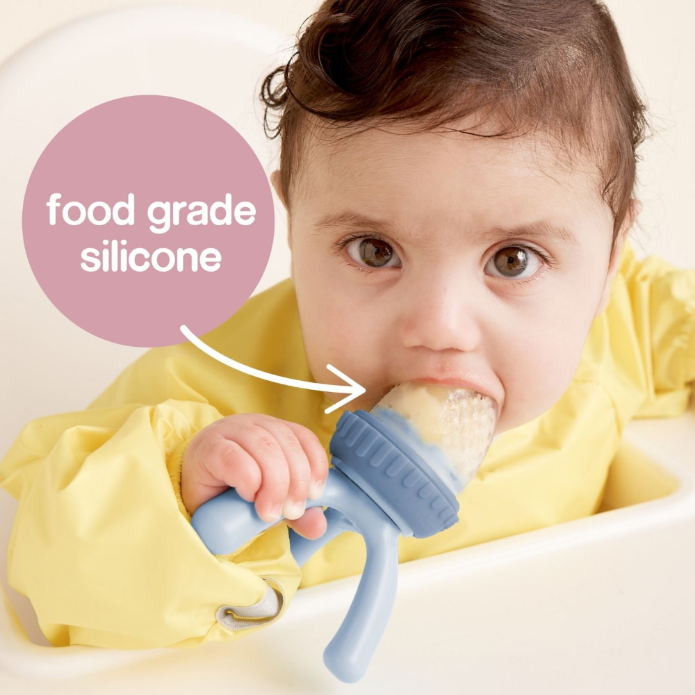 B.Box Baby Silicone Fresh Food Feeder - Safe & Gentle Silicone Feeder with Hygiene Cap - Sage Green