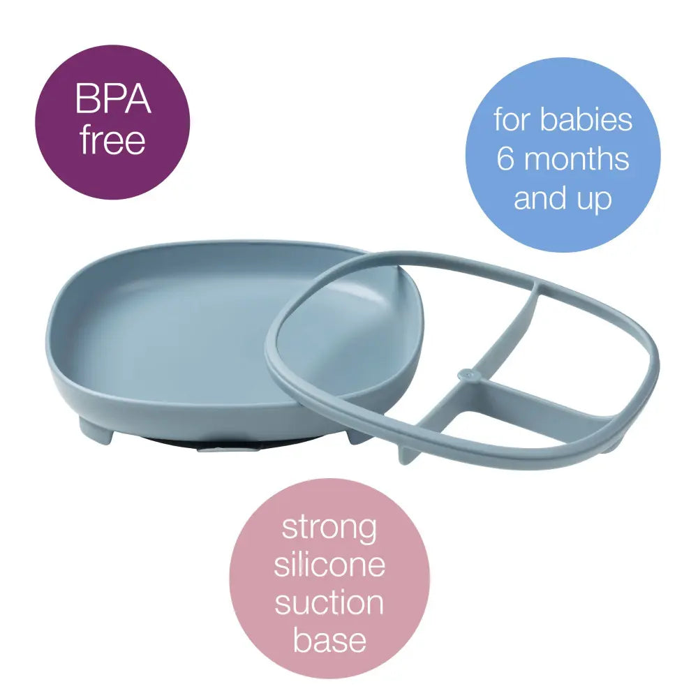 B.Box 2-in-1 Suction Plate for Kids – Adjustable Divider, Mess-Free Self-Feeding & Microwave Safe