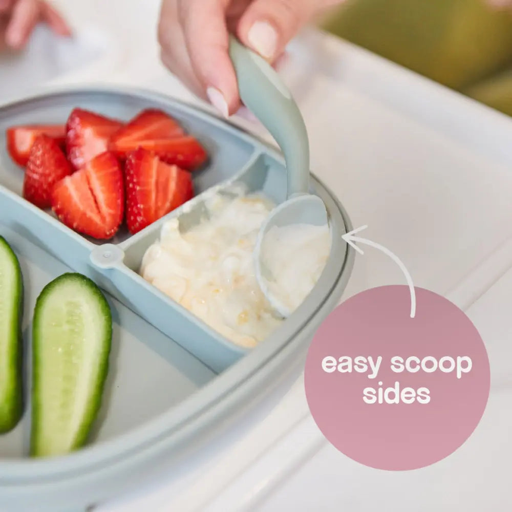 B.Box 2-in-1 Suction Plate for Kids – Adjustable Divider, Mess-Free Self-Feeding & Microwave Safe