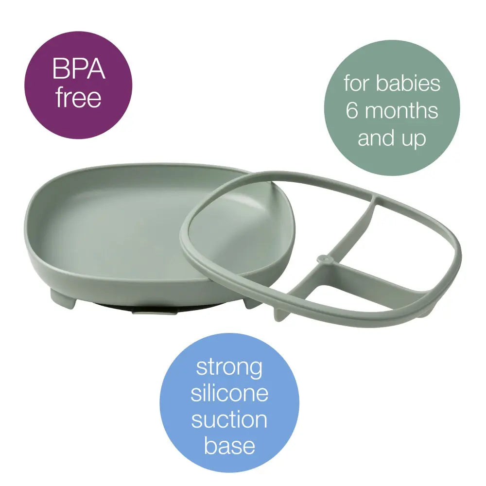 B.Box 2-in-1 Suction Plate for Kids – Adjustable Divider, Mess-Free Self-Feeding & Microwave Safe