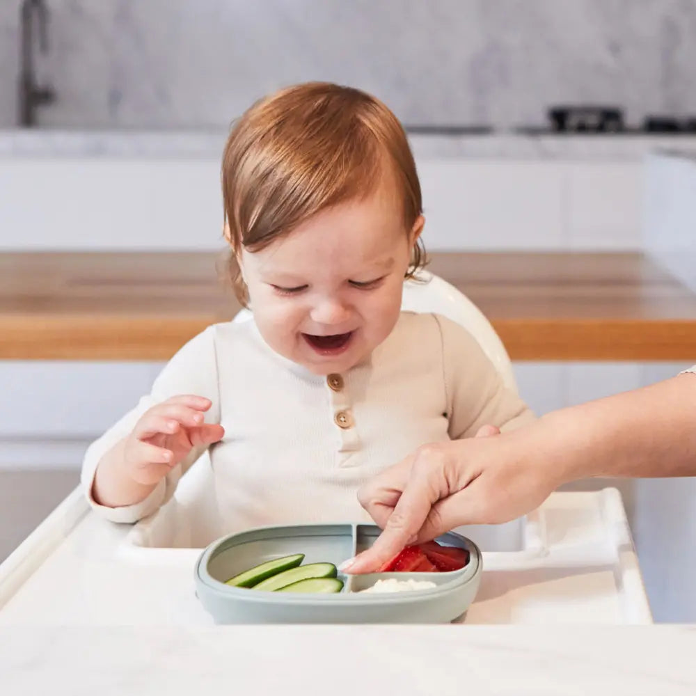 B.Box 2-in-1 Suction Plate for Kids – Adjustable Divider, Mess-Free Self-Feeding & Microwave Safe