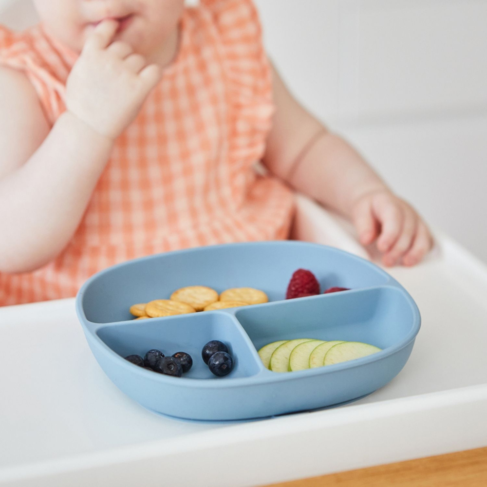 B.Box Silicone Divider Suction Plate with Lid - Non-Slip Base & Leakproof Lid for Fuss-Free Mealtimes