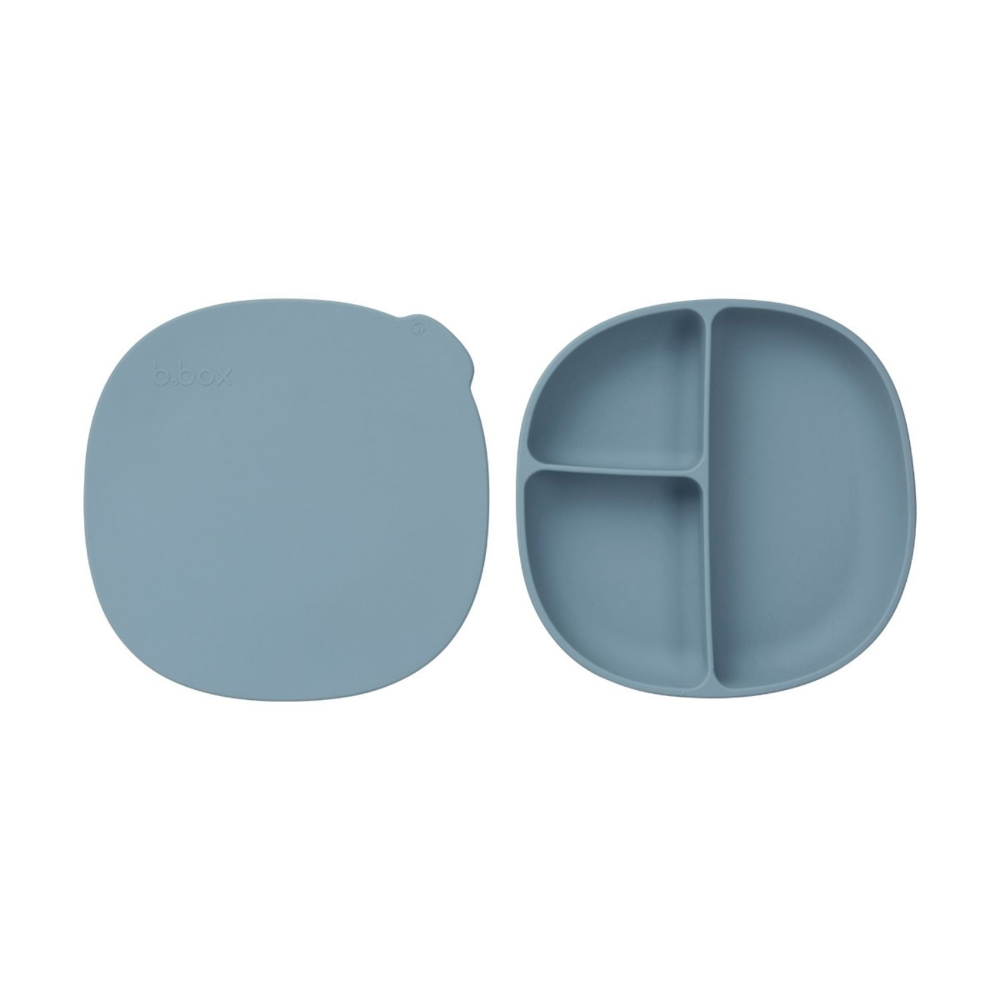 B.Box Silicone Divider Suction Plate with Lid - Non-Slip Base & Leakproof Lid for Fuss-Free Mealtimes