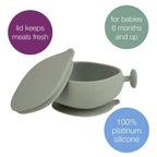 B.Box Soft Silicone Feeding Bowl + Lid for Toddlers - Anti-Slip & Leakproof Lid