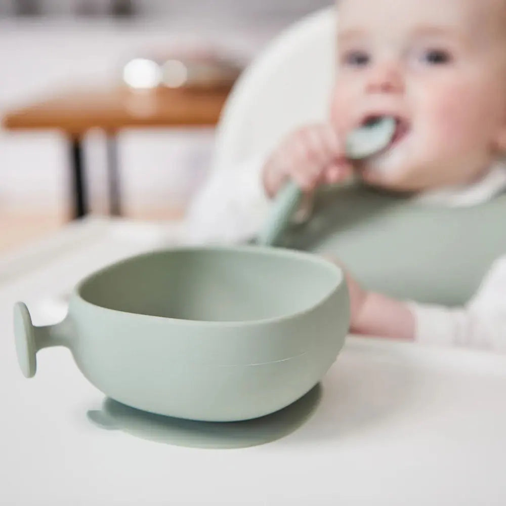 B.Box Soft Silicone Feeding Bowl + Lid for Toddlers - Anti-Slip & Leakproof Lid