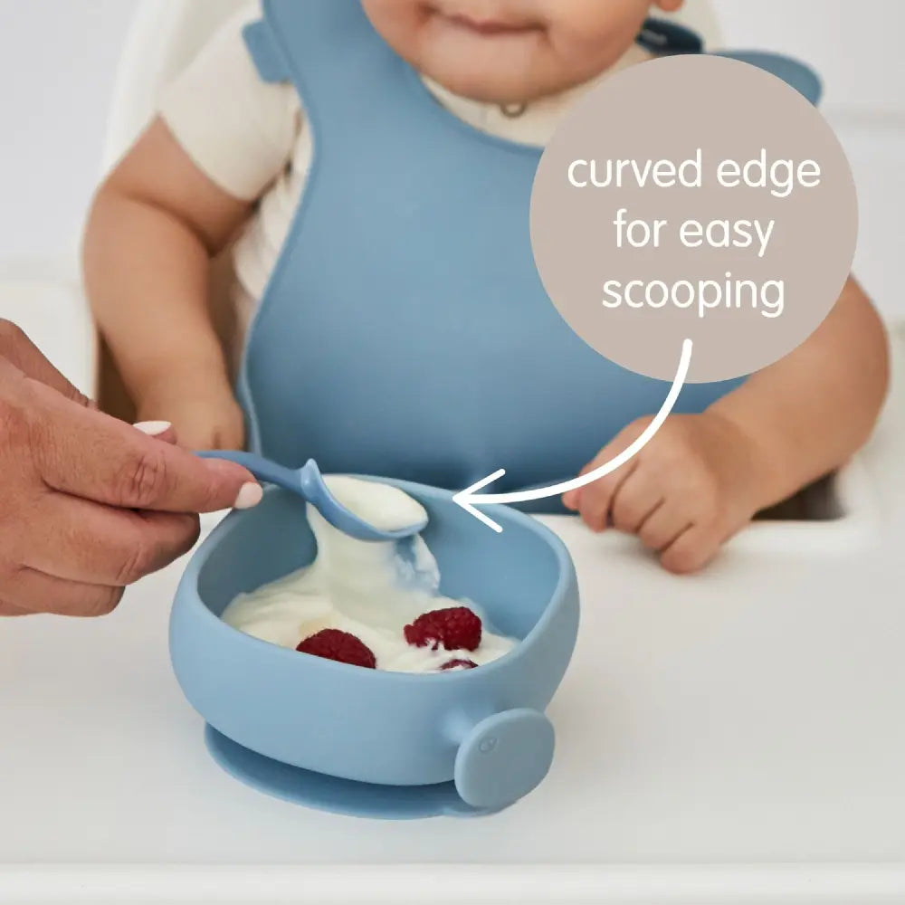 B.Box Soft Silicone Feeding Bowl + Lid for Toddlers - Anti-Slip & Leakproof Lid