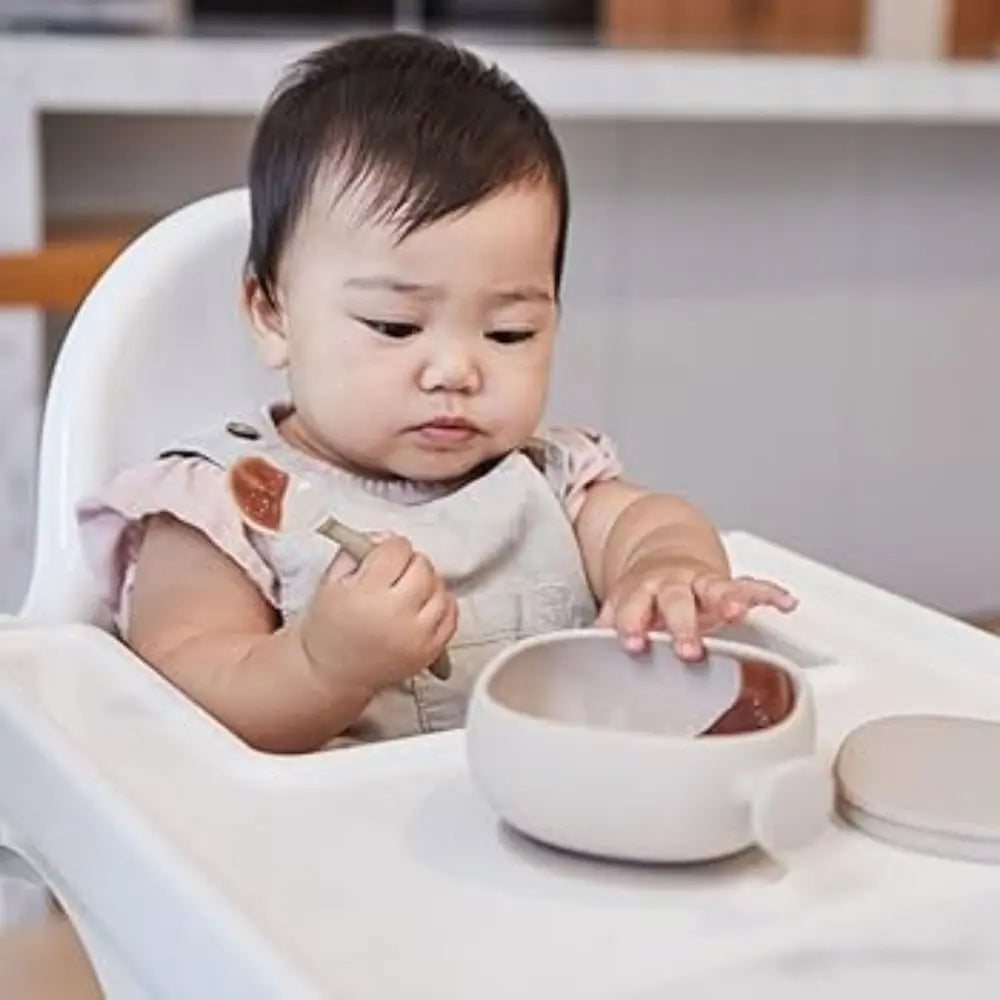 B.Box Soft Silicone Feeding Bowl + Lid for Toddlers - Anti-Slip & Leakproof Lid