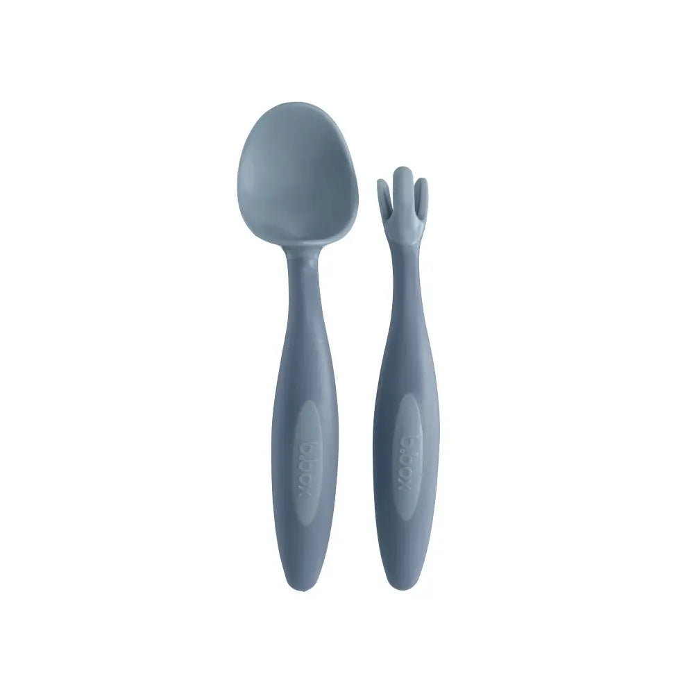 B.Box Toddler Fork & Spoon Cutlery Set for Kids – Easy Grip, Self-Feeding & Travel-Friendly – Ocean Blue