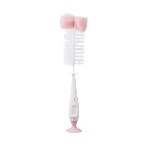 B.Box 2-in-1 Bottle Brush – Soft Bristles, Easy-Grip Handle, Teat Cleaner Included – Blush