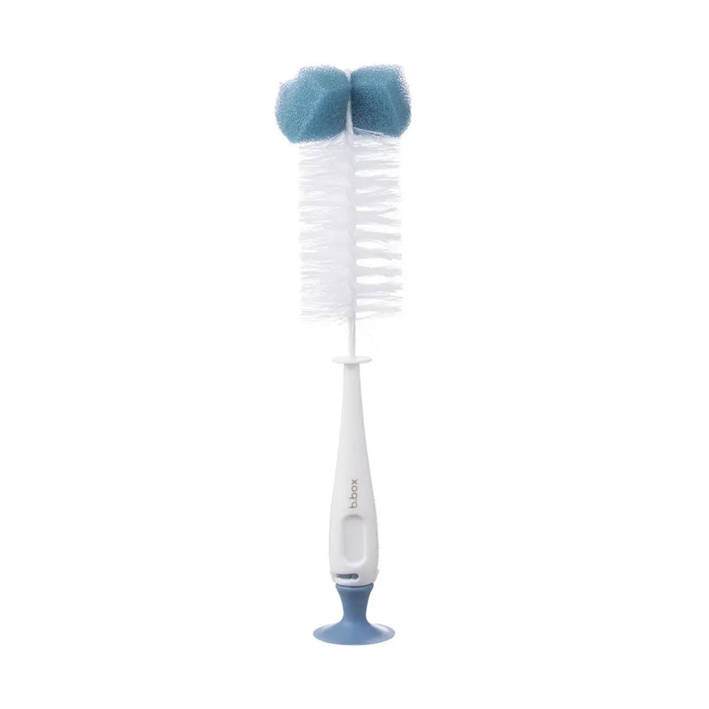 B.Box 2-in-1 Bottle Brush – Soft Bristles, Easy-Grip Handle, Teat Cleaner Included – Ocean