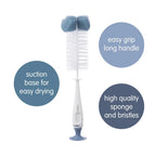 B.Box 2-in-1 Bottle Brush – Soft Bristles, Easy-Grip Handle, Teat Cleaner Included – Ocean