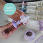 B.Box 2-in-1 Bottle Brush – Soft Bristles, Easy-Grip Handle, Teat Cleaner Included – Ocean
