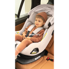 Nuna PRUU Aire Infant Car Seat|Convertible (Forward & Rear Facing)|360 Degrees Rotation with Base|Retractabe Sun Canopy|Moisture Absorbing Airy Mesh|5 Positions Recline In Both Mode|For 0 to 4Y|Upto 19 Kg - Caviar