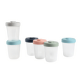 Beaba Food Storage Set - Airtight Interlocking Stackable Containers for Baby & Toddler Meals with Graduation Scale, Leakproof, Microwave & Freezer Safe, Travel Friendly, 250ML, Set of 6, Multicolor