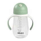 Beaba 2-in-1 Baby Sipper Water Bottle, Anti Spill Sippy Cup with Soft Silicone Straw for Toddlers, Kids, 100% Waterproof, Easy to Open, Removable Handles, Tritan and Silicone - 300 ml, 8m+