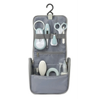 Beaba 9 Baby Toiletry & Grooming Essentials, Includes Thermometer, Hairbrush, Nail Clippers, Nasal Aspirator, Gum Massaging Toothbrush, Teether Baby Scissors, Bath Thermometer, Nail File, and Multi-Compartment Travel Pouch