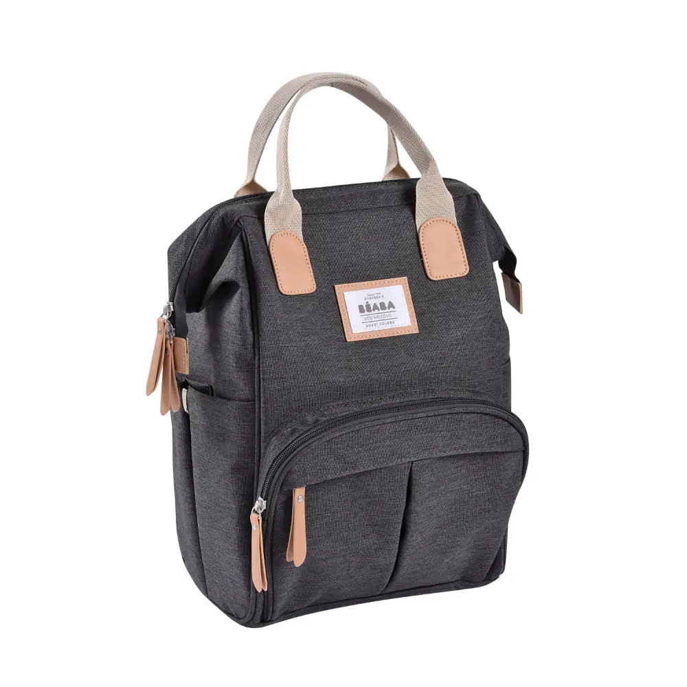 Beaba Wellington Diaper Bag – Stylish Backpack for Moms & Dads – Large Capacity Baby Bag with Changing Mat, Insulated Bottle Holder, Multiple Pockets, Durable, Water-Resistant – Travel & Everyday Use