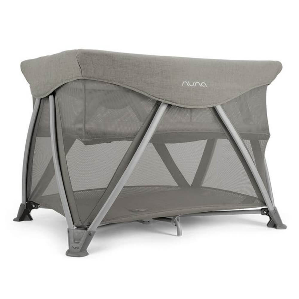 Nuna SENA Aire Travel Cot & Playard-With Triple-Layered Mesh Mattress-360 Degree Airflow-One Hand Fold-Light Weight & Portable-Includes Travel Bag-0 to 3Y - Frost