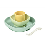 Beaba Silicone 4 Piece Baby Meal Set – Suction Plate, Suction Bowl, Anti-Slip Cup & 2nd Stage Spoon, Non-Slip, Unbreakable, Easy to Clean, BPA-Free Baby Feeding Set for Mess-Free Mealtime Essentials, 4M+