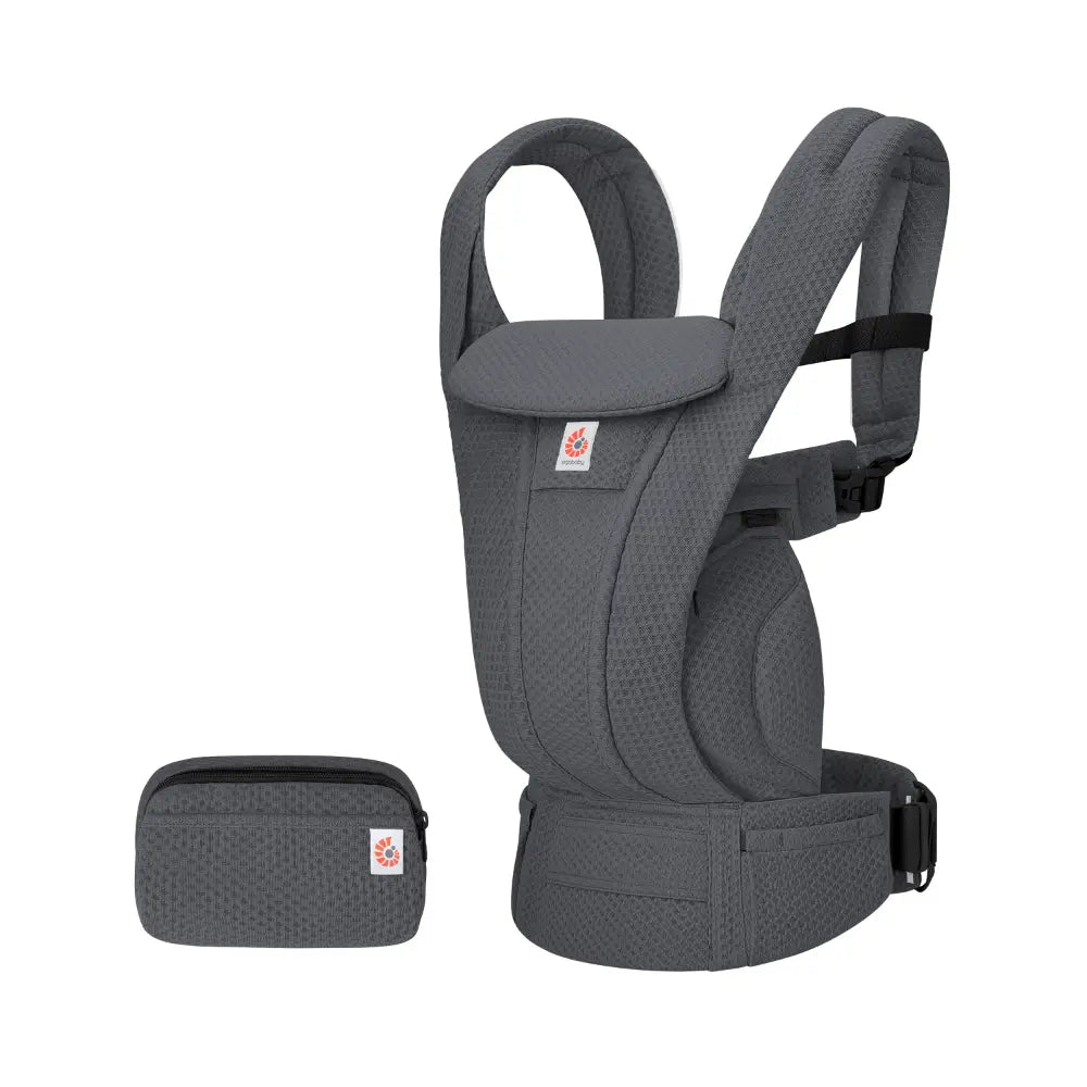 Ergobaby Omni Deluxe Baby Carrier, Lightweight Breathable Soft Mesh, Enhanced Lumbar Support, Adjustable Waistbelt & Cross Straps, Privacy Hood, 4 Carry Positions, 6 Storage Pockets, 3-20Kgs, 0-4 years, Graphite Grey