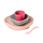 Beaba Silicone 4 Piece Baby Meal Set – Suction Plate, Suction Bowl, Anti-Slip Cup & 2nd Stage Spoon, Non-Slip, Unbreakable, Easy to Clean, BPA-Free Baby Feeding Set for Mess-Free Mealtime Essentials, 4M+