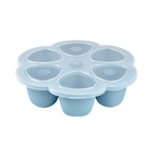 Beaba Silicone Multiportion Tray with Airtight Lid for Baby Food Storage - Ideal Container for Storing Snacks & Baby Meals, Easy Grip, Freezer & Microwave Safe, 6 Servings of 90ml Each
